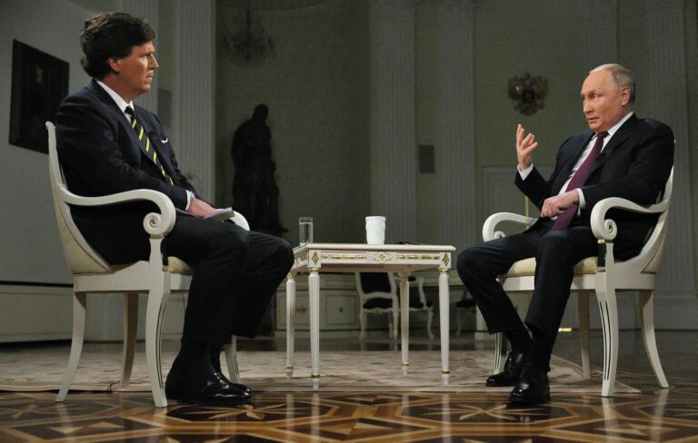 Russian President Putin interviewed by US journalist Carlson in Moscow