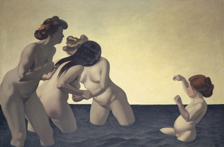 Félix Vallotton (1865–1925); Trois femmes et une petite fille jouant dans l'eau; 1907