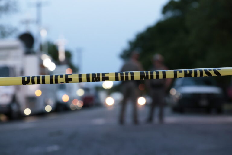 epa09974538 Police and investigators continue to work at the scene of a mass shooting at the Robb Elementary School which killed 19 children and two adults according to Texas Governor Greg Abbott in Uvalde, Texas, USA, 25 May 2022. The eighteen-year-old gunman was killed by responding officers. EPA/AARON M. SPRECHER