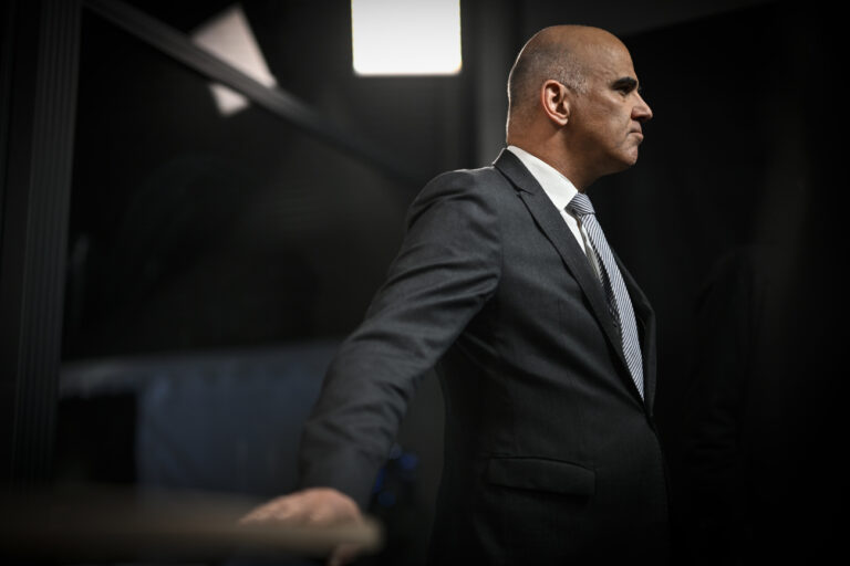 Swiss federal president Alain Berset during an interview at the 53rd annual meeting of the World Economic Forum, WEF, in Davos, Switzerland, Tuesday, January 17, 2023. The meeting brings together entrepreneurs, scientists, corporate and political leaders in Davos under the topic 