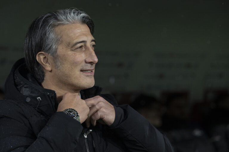 Switzerland's head coach Murat Yakin reacts during the UEFA Euro 2024 qualifying group I soccer match between Switzerlandat and Kosovo at the St. Jakob-Park stadium in Basel, Switzerland, on Saturday, November 18, 2023. (KEYSTONE/Ennio Leanza)