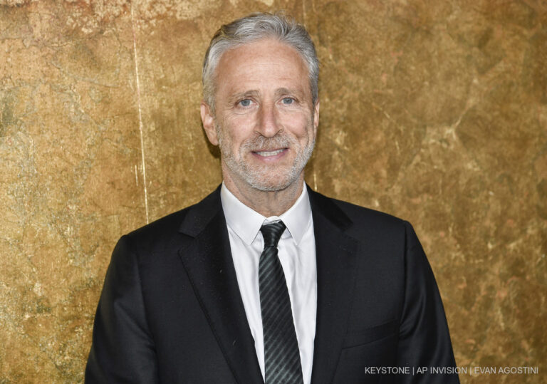 FILE - Jon Stewart attends The Albies hosted by the Clooney Foundation for Justice at the New York Public Library in New York on Sept. 28, 2023. Stewart is rewinding the clock, returning to “The Daily Show” as an occasional host and executive producing through the 2024 U.S. elections cycle. Comedy Central on Wednesday said Stewart will host the topical TV show, the perch he ruled for 16 years starting in 1999, every Monday starting Feb. 12. (Photo by Evan Agostini/Invision/AP, File)