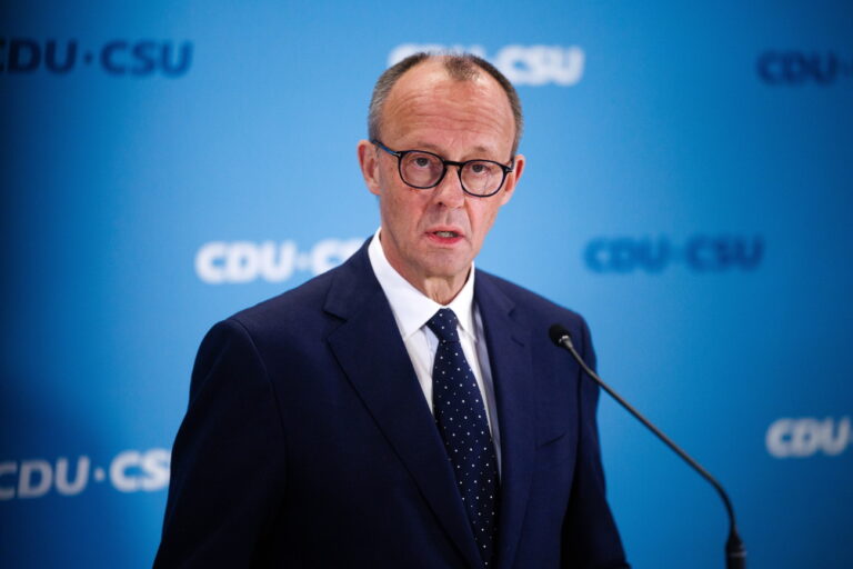 epa11846851 Chairman of the Christian Democratic Union (CDU) party and faction, Friedrich Merz, delivers a statement at the German parliament 'Bundestag' in Berlin, Germany, 23 January 2025. Merz delivered a statement in reaction to the knife attack on 22 January in Aschaffenburg. Two people have been killed in an attack on a group of children in a park in the Franconian town of Aschaffenburg. The victims were a 41-year-old man and a two-year-old boy from Morocco, according to Bavaria's Interior Minister Joachim Herrmann. Police detained a suspected perpetrator. EPA/CLEMENS BILAN