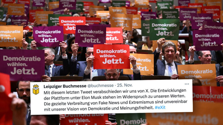 Vorsicht, Meinungsfreiheit! Leipziger Buchmesse verabschiedet sich von X. Musks Plattform stehe im Widerspruch zu den «Werten»