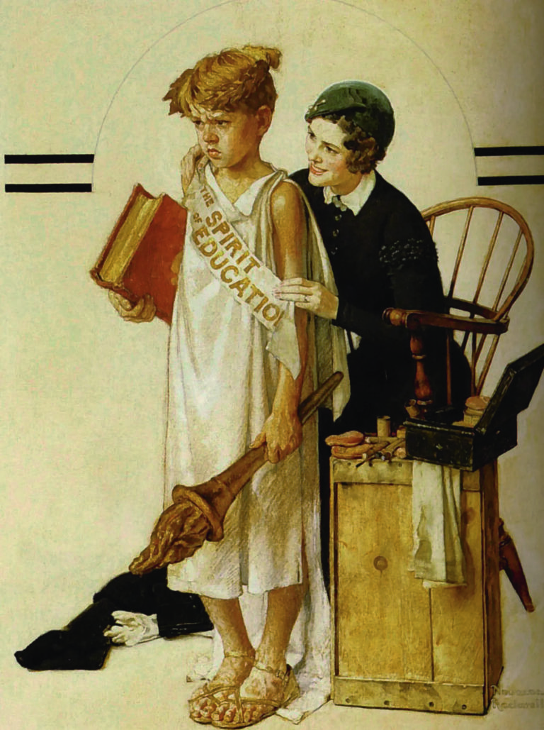 (Norman Rockwell, The spirit of education — 1934)