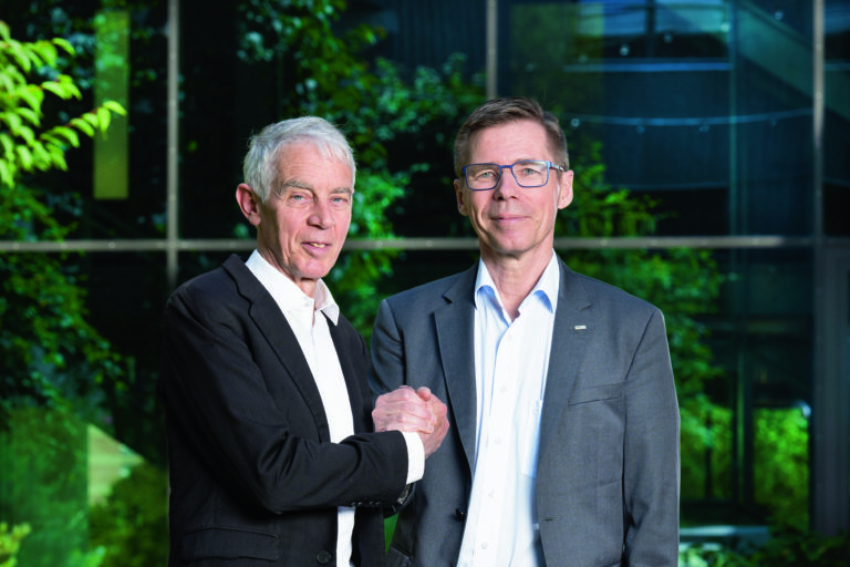 Martin Vetterli, Président de l'École polytechnique fédérale de Lausanne et Joël François Mesot, 
Président de l'École polytechnique fédérale de Zurich. Alpole - EPFL Valais, Sion, 02.06.2023 © Fred Merz | Lundi13